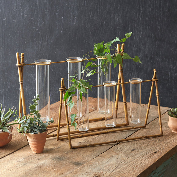 Set of Two Metal Bamboo Propagation Stations - Countryside Home Decor
