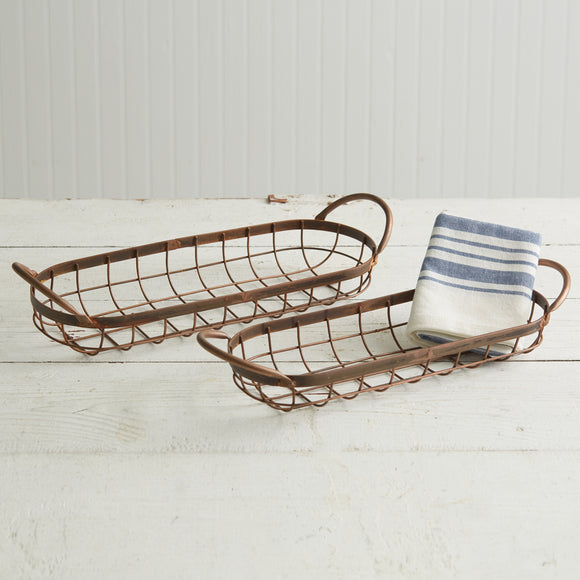 Set of Two Copper Finish Bread Baskets - Countryside Home Decor