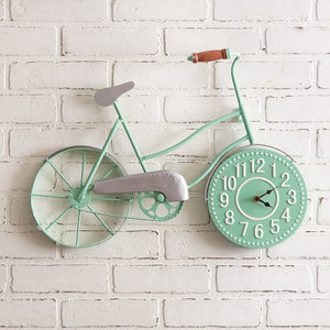 Mint Green Bicycle Clock - Countryside Home Decor