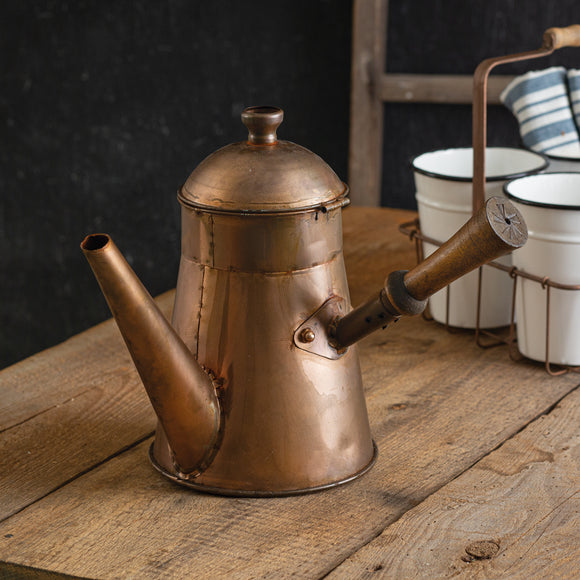 Copper Finish Coffee Pot with Handle - Countryside Home Decor