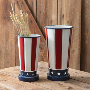 Set of Two Patriotic Vases - Countryside Home Decor