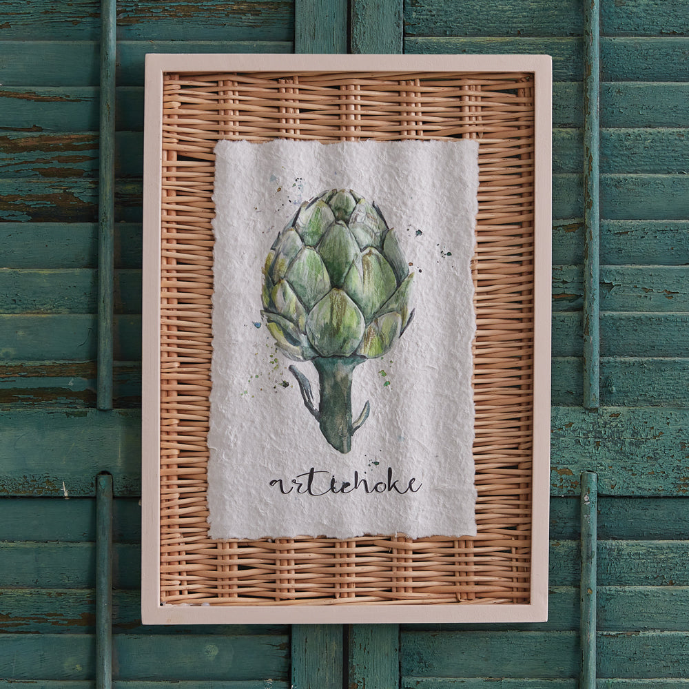 Framed Artichoke Basket Art - Countryside Home Decor