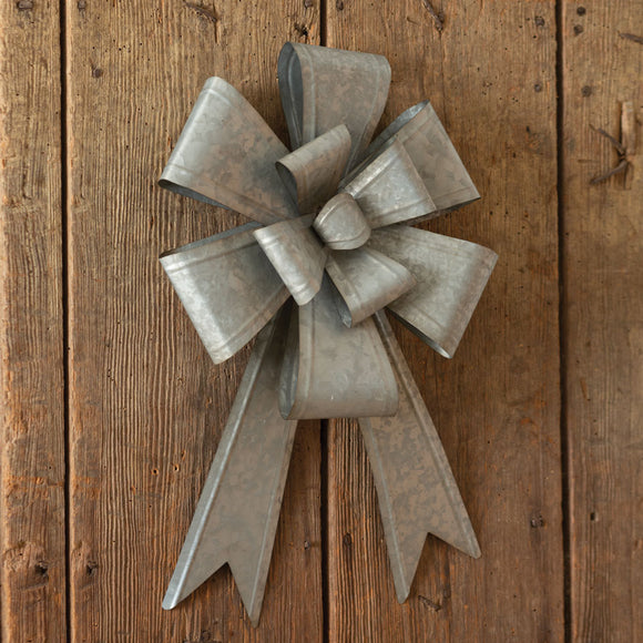 Oversized Galvanized Metal Bow - Countryside Home Decor