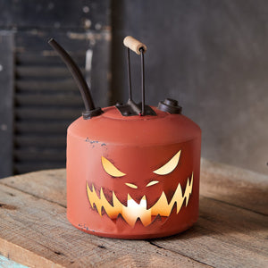 Carved Pumpkin Oil Can Luminary - Countryside Home Decor