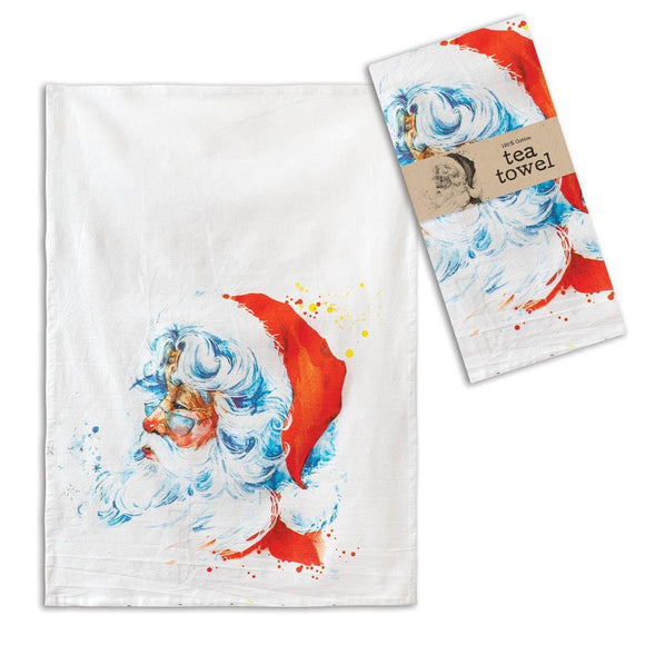 Watercolor Santa Claus Tea Towel - Box of 4 - Countryside Home Decor