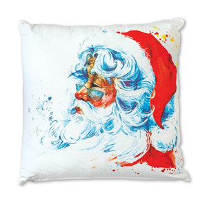 Watercolor Santa Claus Cotton Throw Pillow - Countryside Home Decor