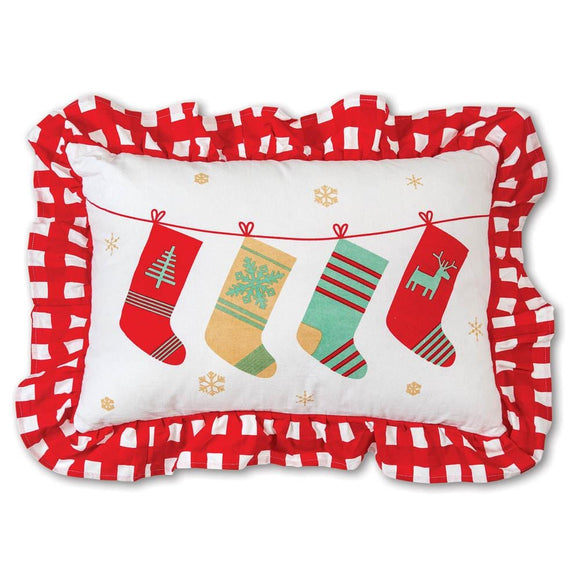 Holiday Stockings Cotton Throw Pillow - Countryside Home Decor