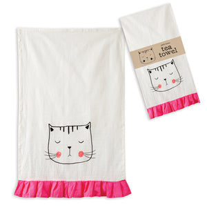 Kitty Tea Towel - Box of 4 - Countryside Home Decor