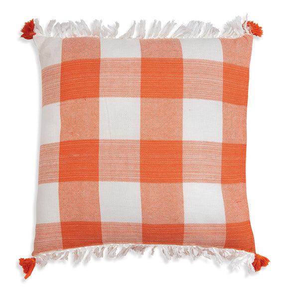 Orange Gingham Throw Pillow - Countryside Home Decor