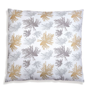 Gold and Silver Pine Bough Throw Pillow - Countryside Home Decor