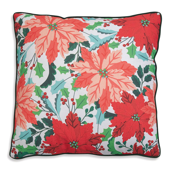 Double Sided Poinsettia Throw Pillow - Countryside Home Decor