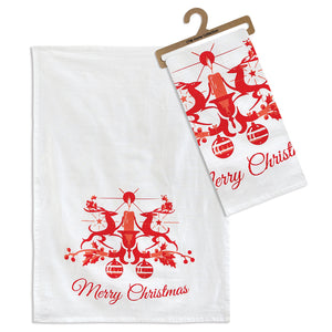 Merry Christmas Tea Towel - Box of 4 - Countryside Home Decor