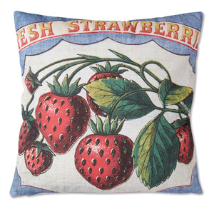 Fresh Strawberries Throw Pillow - Countryside Home Decor