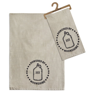 Powered By Moonshine Tea Towel - Box of 4 - Countryside Home Decor