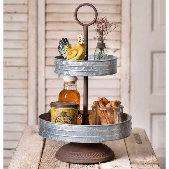 Two-Tier Annabeth Tray - Countryside Home Decor