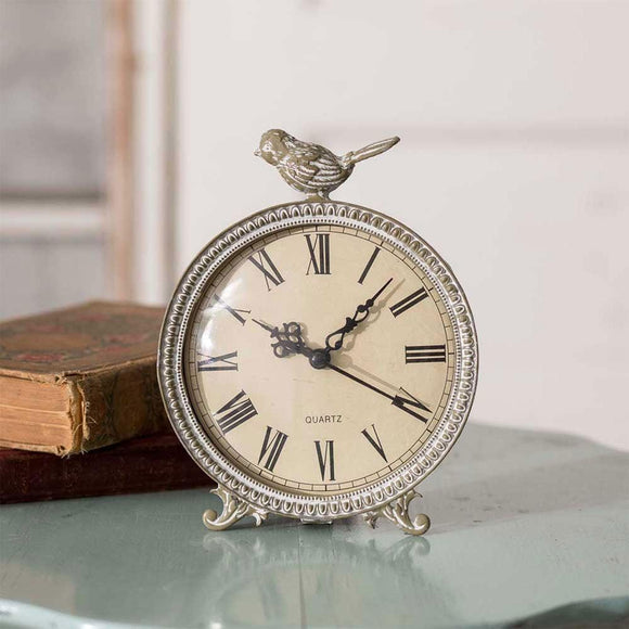 Perched Songbird Tabletop Clock - Countryside Home Decor