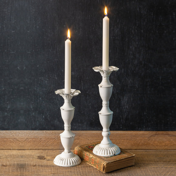 Set of Two Delilah Metal Candlesticks - Countryside Home Decor