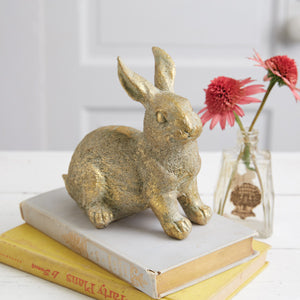 Gold Rabbit Statue - Countryside Home Decor