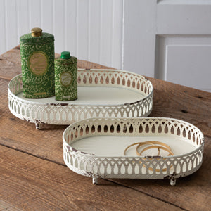 Set of Two Chantilly Tabletop Trays - Countryside Home Decor