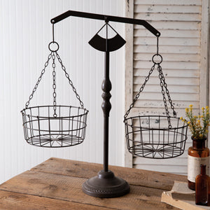 Tabletop Balance Scale with Baskets - Countryside Home Decor