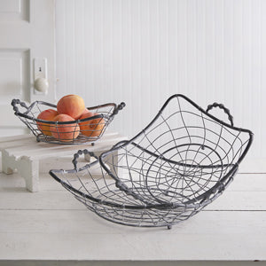 Set of Three French Country Wire Baskets - Countryside Home Decor