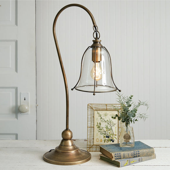 Antique Gooseneck Brass Lamp - Countryside Home Decor