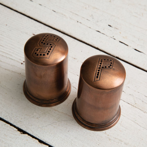 Copper Finish Salt and Pepper Shakers - Countryside Home Decor