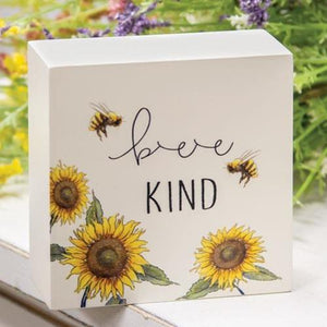 Bee Kind Sunflower Box Sign - Countryside Home Decor