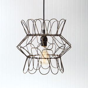 Small Wire Egg Basket Pendant Lamp - Countryside Home Decor