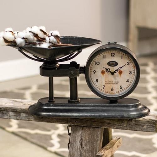 Antiqued Scale with Clock - Countryside Home Decor