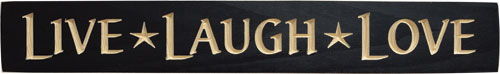 Live Laugh Love Engraved Sign - Black