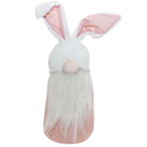 Standing Pink Gnome with Bunny Ears