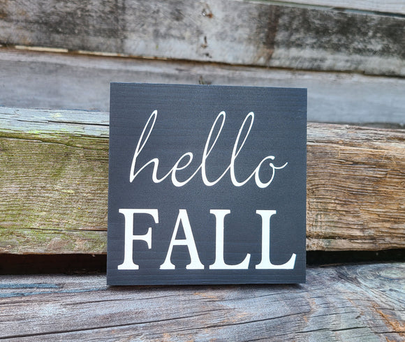 Hello Fall Farmhouse Sign - Black