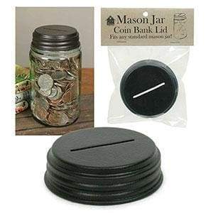 Coin Bank Mason Jar Lid - Box of 4 - Countryside Home Decor