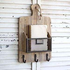 Cutting Board Basket with Hooks - Countryside Home Decor