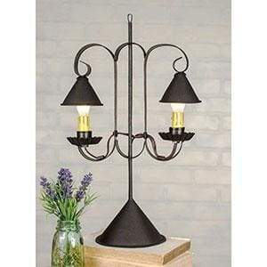 Double Lamp with Hanging Shades - Countryside Home Decor