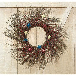 Americana Pip Berry Sunburst Wreath 24" - Countryside Home Decor