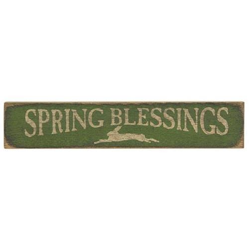 Green Spring Blessings Sign - Countryside Home Decor