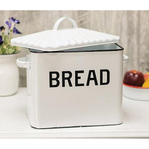 Black Rim Enamel Bread Box - Countryside Home Decor