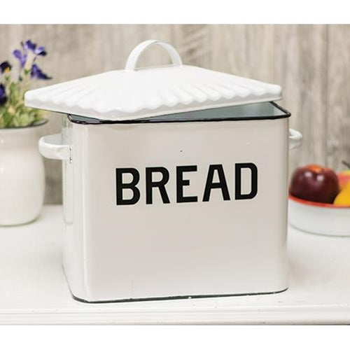 Black Rim Enamel Bread Box - Countryside Home Decor