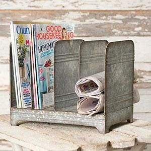 Galvanized Magazine Rack - Countryside Home Decor
