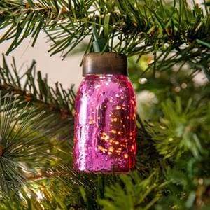 Glass Mini Mason Jar Ornament - Mercury Pink - Box of 6 - Countryside Home Decor
