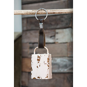 Aged White Rustic Cowbell - Countryside Home Decor