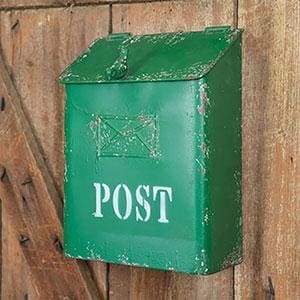 Green Post Box with Bird - Countryside Home Decor