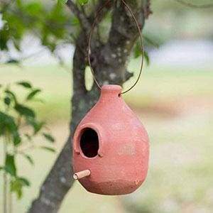 Large Terra Cotta Hanging Birdhouse - Countryside Home Decor