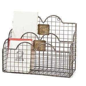 Letters In Mail Caddy - Aged Nickel - Countryside Home Decor