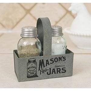 Mason Jar Box Salt and Pepper Caddy - Box of 2 - Countryside Home Decor