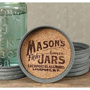Mason Jar Lid Coaster - Mason Jar Logo - Box of 4 - Countryside Home Decor