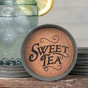 Mason Jar Lid Coaster - Sweet Tea - Box of 4 - Countryside Home Decor