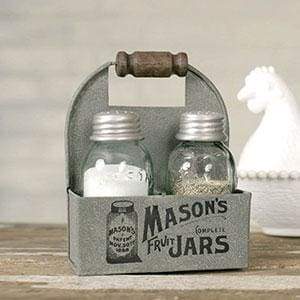 Masons Jars Box Salt and Pepper Caddy - Box of 2 - Countryside Home Decor